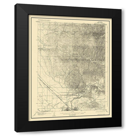 Bakersfield California Quad - USGS 1906 Black Modern Wood Framed Art Print with Double Matting by USGS