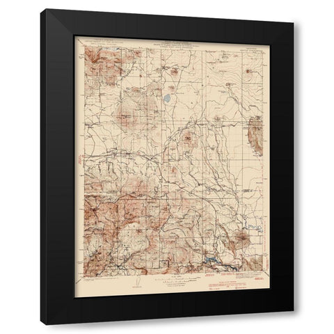 Bartle California Quad - USGS 1939 Black Modern Wood Framed Art Print with Double Matting by USGS