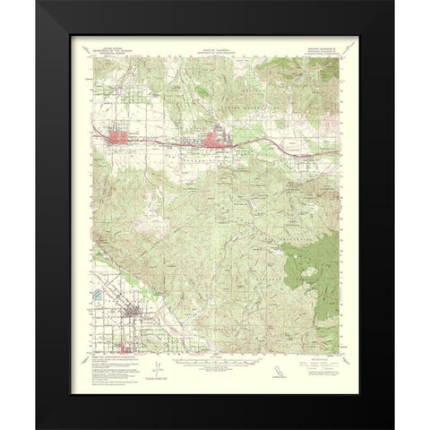 Banning California Quad - USGS 1964 Black Modern Wood Framed Art Print by USGS