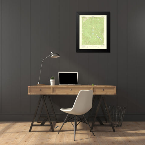 Bass Lake California Quad - USGS 1959 Black Modern Wood Framed Art Print by USGS
