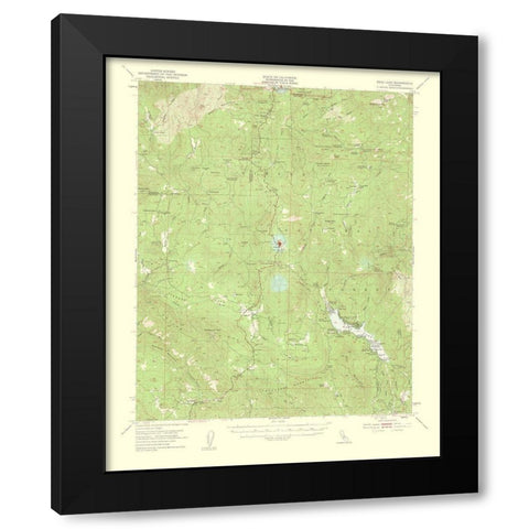 Bass Lake California Quad - USGS 1959 Black Modern Wood Framed Art Print with Double Matting by USGS