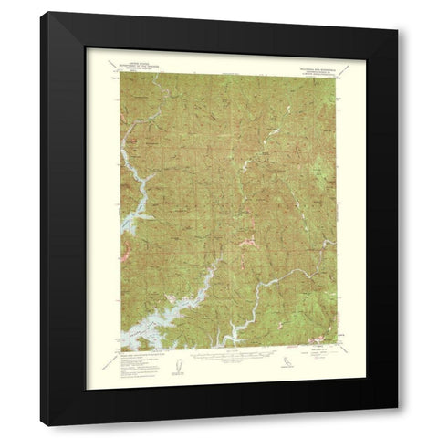 Bollibokka Mountain California Quad - USGS 1959 Black Modern Wood Framed Art Print by USGS
