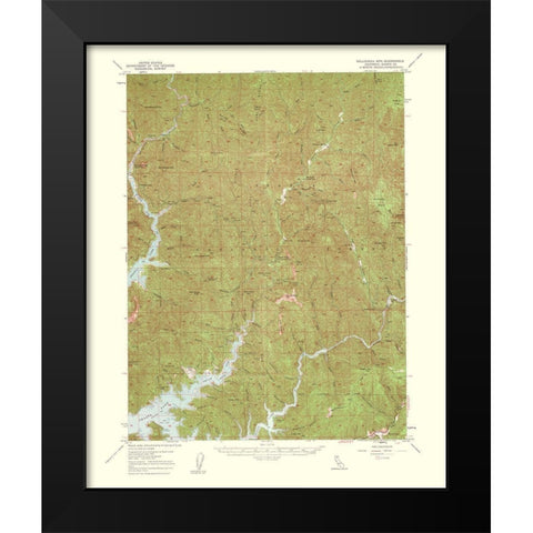 Bollibokka Mountain California Quad - USGS 1959 Black Modern Wood Framed Art Print by USGS