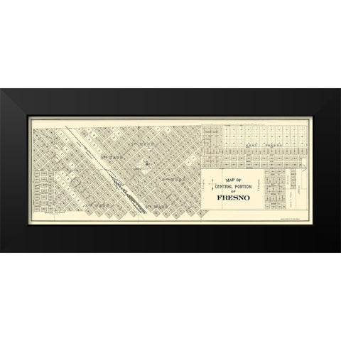 Fresno, Central California Landowner - Thomas 1892 Black Modern Wood Framed Art Print by Thomas