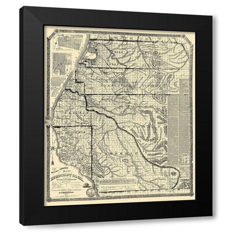 Humboldt California Landowner - Doolittle 1865 Black Modern Wood Framed Art Print with Double Matting by Doolittle