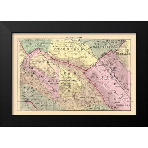 Santa Clara West Central California Landowner Black Modern Wood Framed Art Print by Thomas