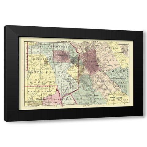 Santa Clara Northeast California Landowner Black Modern Wood Framed Art Print by Thomas