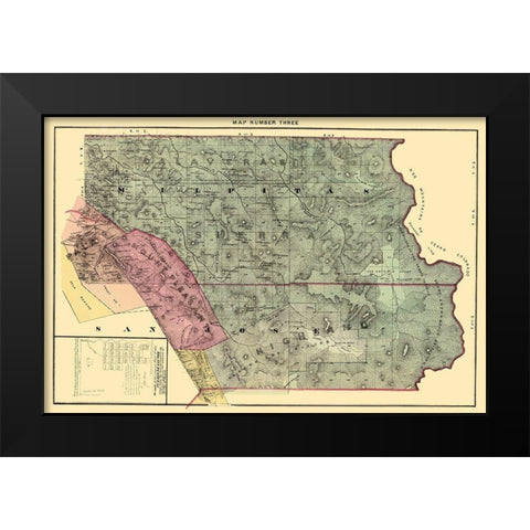 Santa Clara Northeast California Landowner Black Modern Wood Framed Art Print by Thomas