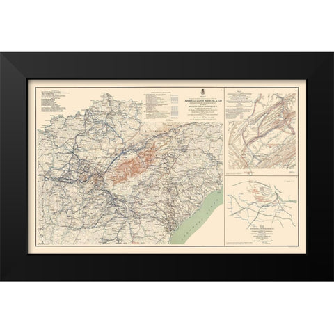 Army of Cumberland Campaigns - Ruger 1895 Black Modern Wood Framed Art Print by Ruger