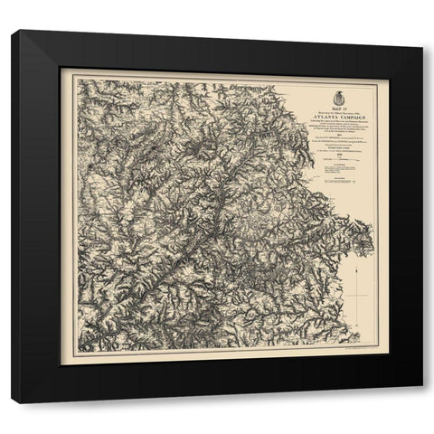 Atlanta Campaign IV - Ruger 1864 Black Modern Wood Framed Art Print with Double Matting by Ruger