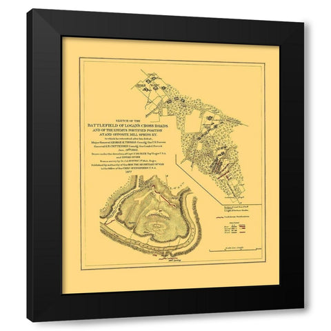 Battlefield of Logans Cross Roads - Ruger 1877 Black Modern Wood Framed Art Print by Ruger