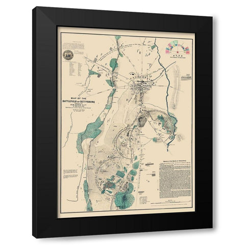 Battlefield of Gettysburg Pennsylvania - Lloyd Black Modern Wood Framed Art Print by Lloyd
