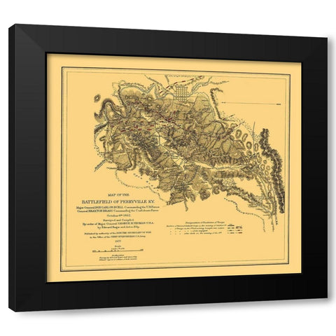 Battlefield of Perryville Kentucky - Ruger 1877 Black Modern Wood Framed Art Print by Ruger