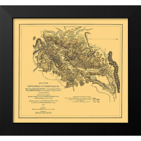 Battlefield of Perryville Kentucky - Ruger 1877 Black Modern Wood Framed Art Print by Ruger