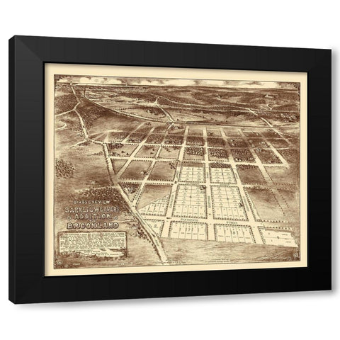 Brookland Washington DC - Barnes 1895 Black Modern Wood Framed Art Print with Double Matting by Barnes