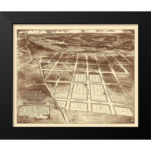 Brookland Washington DC - Barnes 1895 Black Modern Wood Framed Art Print by Barnes