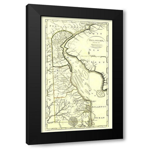 Delaware - Carey 1814 Black Modern Wood Framed Art Print by Carey