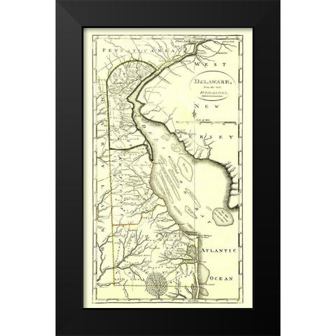 Delaware - Carey 1814 Black Modern Wood Framed Art Print by Carey