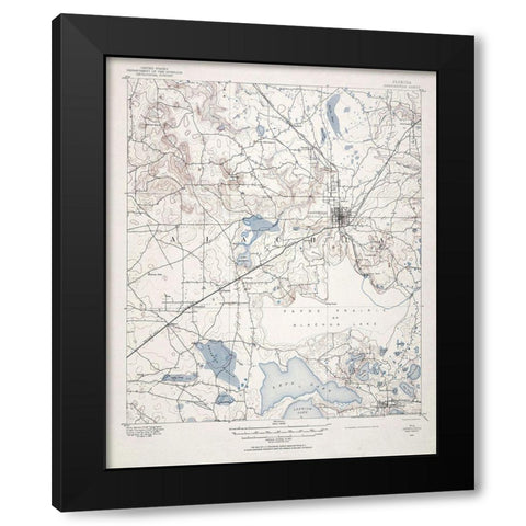 Arredondo Florida Quad - USGS 1890 Black Modern Wood Framed Art Print with Double Matting by USGS