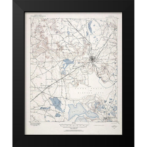 Arredondo Florida Quad - USGS 1890 Black Modern Wood Framed Art Print by USGS