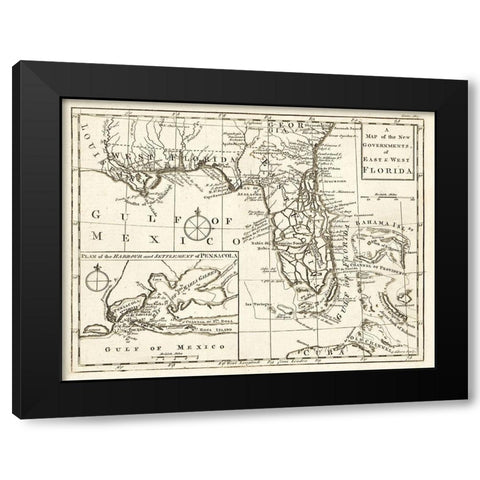 Florida - Gibson 1763 Black Modern Wood Framed Art Print with Double Matting by Gibson