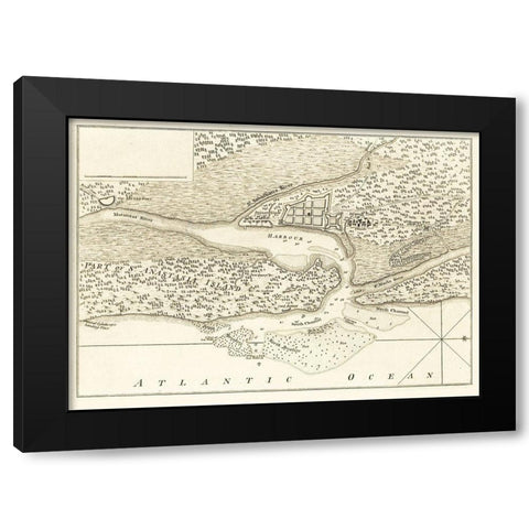St Augustine Florida - Jefferys 1762 Black Modern Wood Framed Art Print by Jefferys