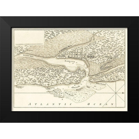 St Augustine Florida - Jefferys 1762 Black Modern Wood Framed Art Print by Jefferys