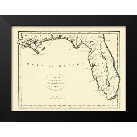 Florida - Stockdale 1794 Black Modern Wood Framed Art Print by Stockdale