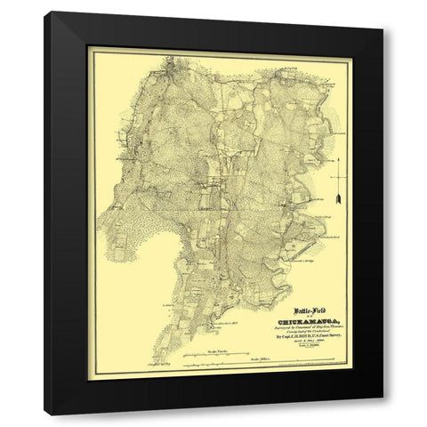 Chickamauga Georgia Battlefield - Boyd 1864 Black Modern Wood Framed Art Print with Double Matting by Boyd