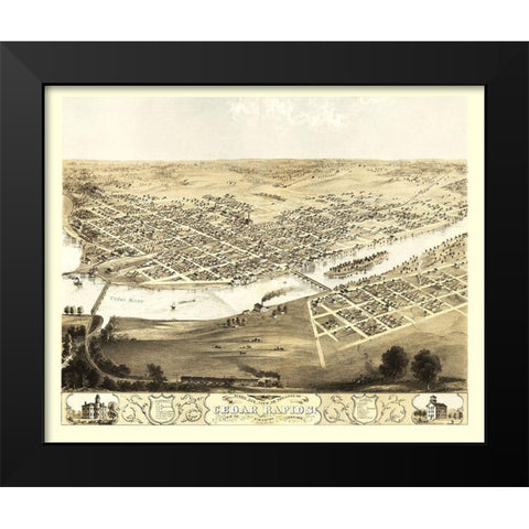 Cedar Rapids Iowa - Ruger 1868 Black Modern Wood Framed Art Print by Ruger