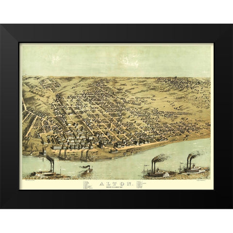 Alton Illinois - Ruger 1867 Black Modern Wood Framed Art Print by Ruger