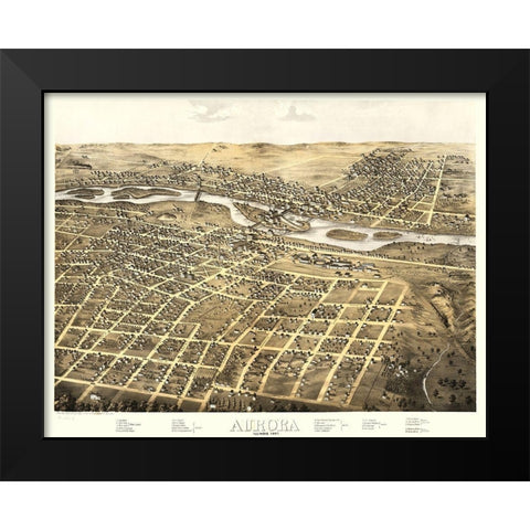 Aurora Illinois - Ruger 1867 Black Modern Wood Framed Art Print by Ruger