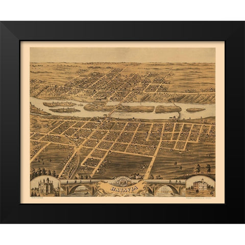 Batavia Illinois - Ruger 1869 Black Modern Wood Framed Art Print by Ruger