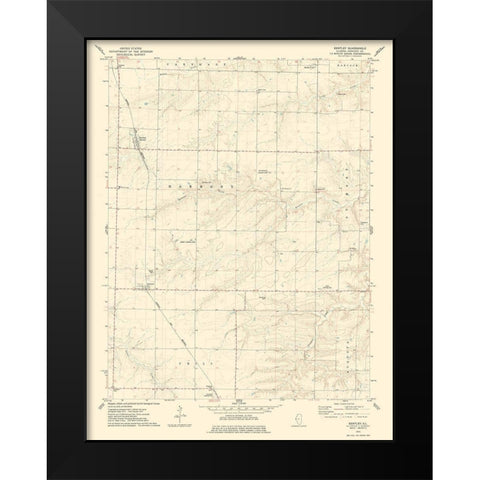 Bently Illinois Quad - USGS 1974 Black Modern Wood Framed Art Print by USGS