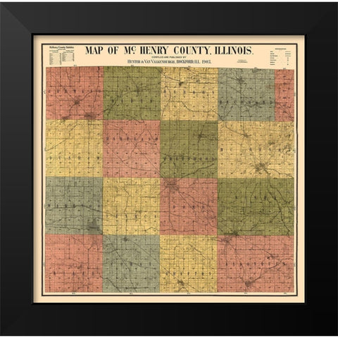 McHenry County Illinois - Hunter 1903 Black Modern Wood Framed Art Print by Hunter