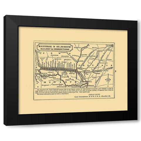Missouri Illinois Railway - Thomas 1863 Black Modern Wood Framed Art Print with Double Matting by Thomas
