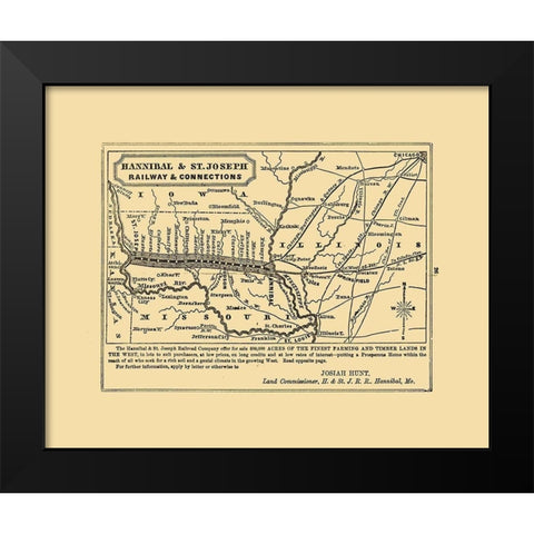 Missouri Illinois Railway - Thomas 1863 Black Modern Wood Framed Art Print by Thomas