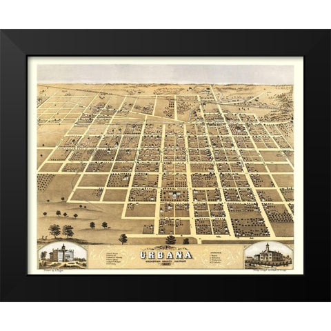 Urbana Illinois - Ruger 1869 Black Modern Wood Framed Art Print by Ruger