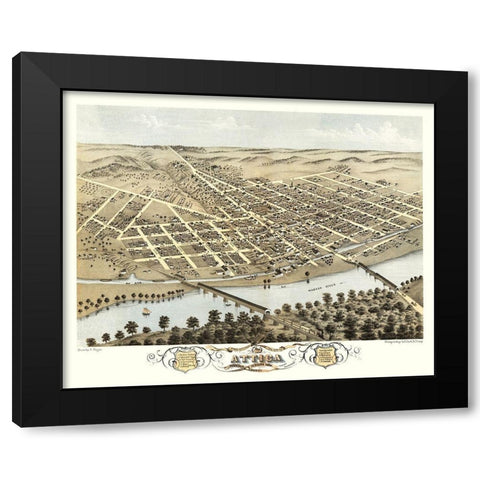 Attica Indiana - Ruger 1869 Black Modern Wood Framed Art Print with Double Matting by Ruger
