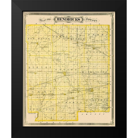 Hendricks Indiana Landowner - Andreas 1876 Black Modern Wood Framed Art Print by Andreas