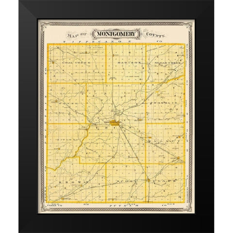 Montgomery Indiana - Andreas 1876 Black Modern Wood Framed Art Print by Andreas