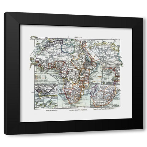 Africa - Perthes 1921 Black Modern Wood Framed Art Print with Double Matting by Perthes