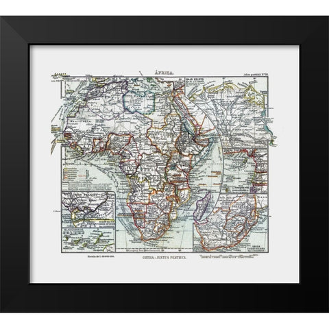 Africa - Perthes 1921 Black Modern Wood Framed Art Print by Perthes