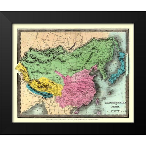 Asia Chinese Empire Japan - Thomas 1833 Black Modern Wood Framed Art Print by Thomas