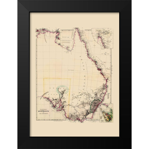 Eastern Australia - Arrowsmith 1844 Black Modern Wood Framed Art Print by Arrowsmith
