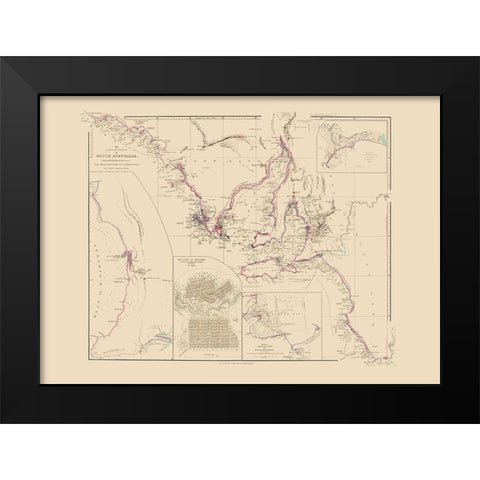 Australia Southern Maritime - Arrowsmith 1844 Black Modern Wood Framed Art Print by Arrowsmith