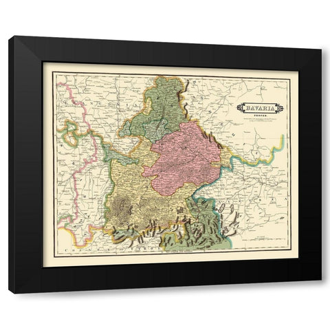 Bavaria Germany - Hamilton 1831 Black Modern Wood Framed Art Print with Double Matting by Hamilton