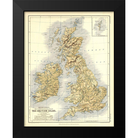 Geological British Isles - Johnston Black Modern Wood Framed Art Print by Johnston