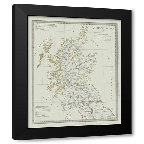 Ancient Britain Terrain United Kingdom Black Modern Wood Framed Art Print with Double Matting by Baldwin