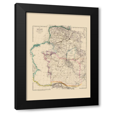 Caspian Sea Region Asia - Arrowsmith 1844 Black Modern Wood Framed Art Print with Double Matting by Arrowsmith